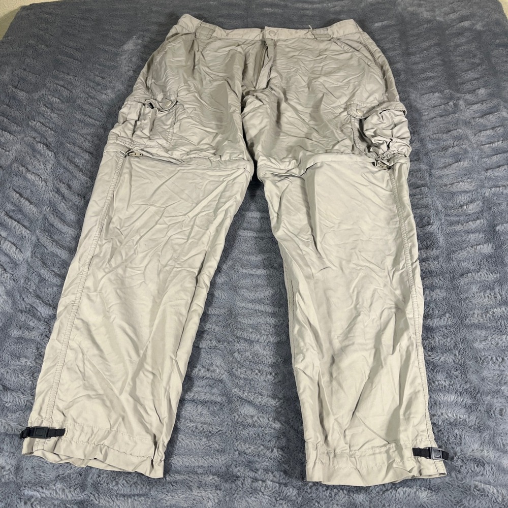 Dakota‎ Grizzly Large Convertible Cargo Pants Khaki Nylon Hiking Zip Off Leg